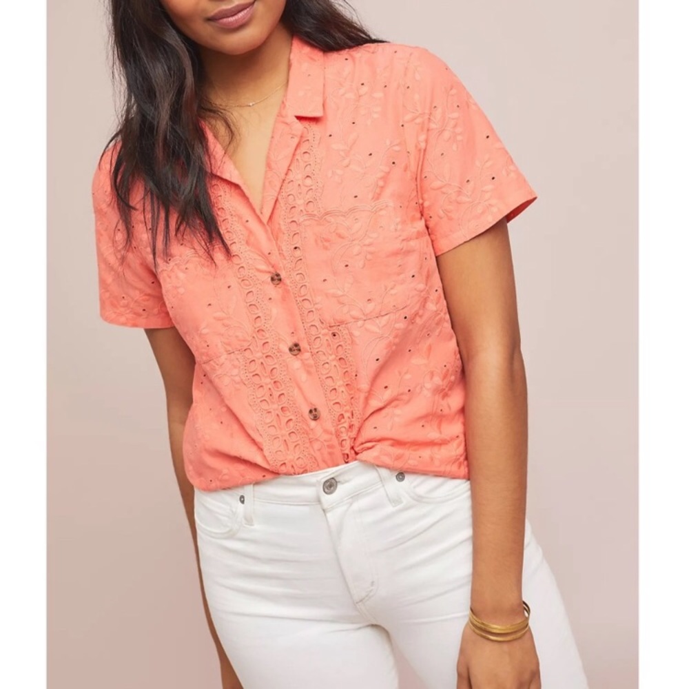 Anthropologie Maeve Cotton Button Down Shirt